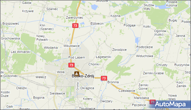 mapa Łagiewniki gmina Busko-Zdrój, Łagiewniki gmina Busko-Zdrój na mapie Targeo