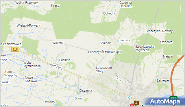 mapa Leszczydół-Działki, Leszczydół-Działki na mapie Targeo