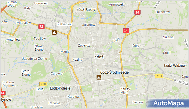 mapa Łodzi, Łódź na mapie Targeo