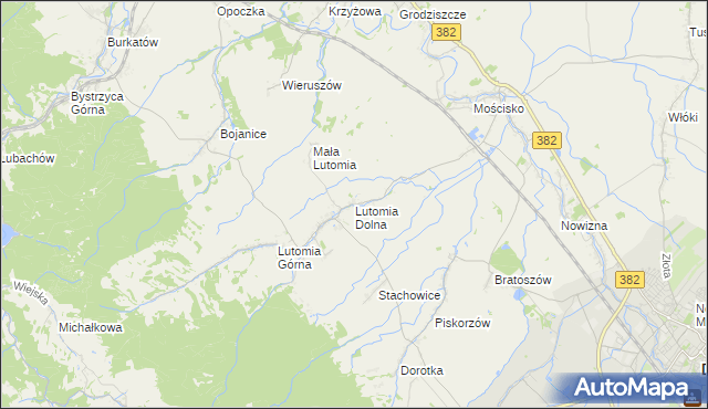 mapa Lutomia Dolna, Lutomia Dolna na mapie Targeo