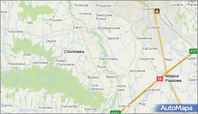 mapa Machnówka, Machnówka na mapie Targeo