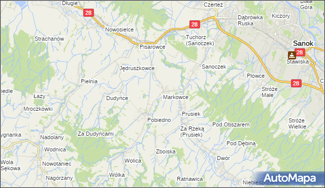 mapa Markowce, Markowce na mapie Targeo