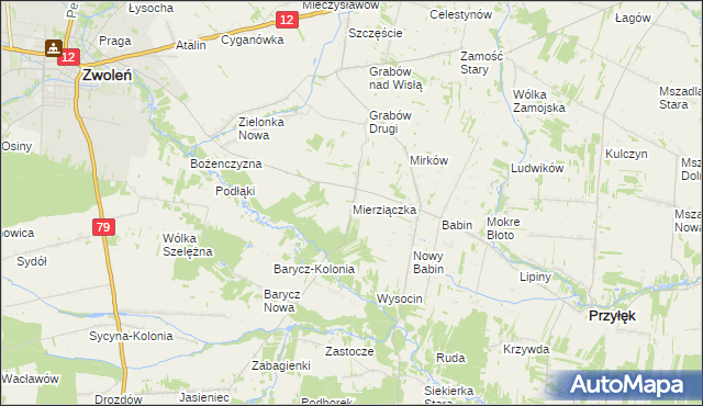 mapa Mierziączka, Mierziączka na mapie Targeo