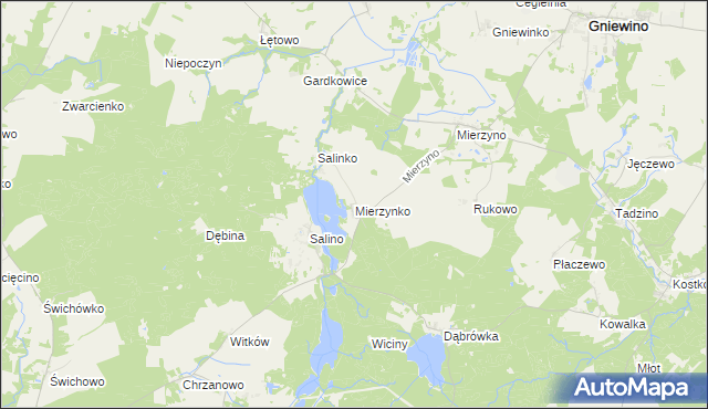 mapa Mierzynko, Mierzynko na mapie Targeo