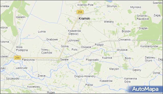mapa Milin gmina Kramsk, Milin gmina Kramsk na mapie Targeo