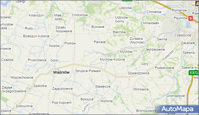 mapa Mychów-Kolonia, Mychów-Kolonia na mapie Targeo