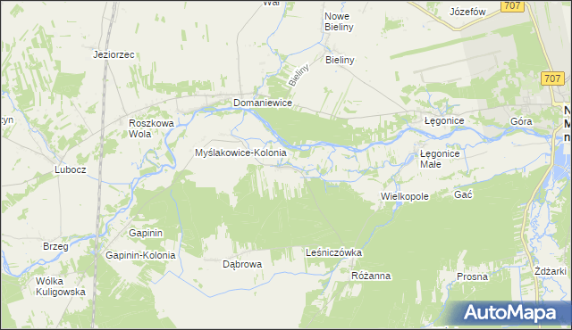 mapa Myślakowice, Myślakowice na mapie Targeo