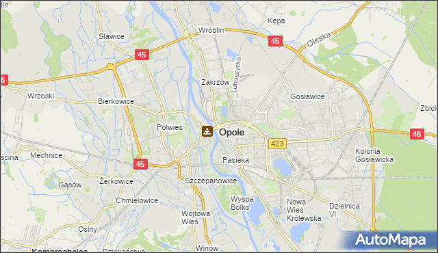 mapa Opola, Opole na mapie Targeo