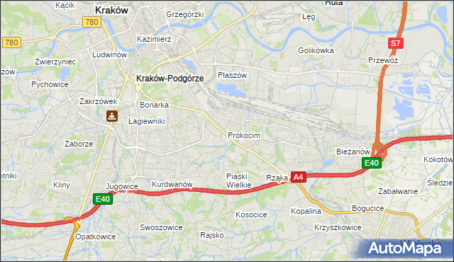 mapa Prokocim, Prokocim na mapie Targeo