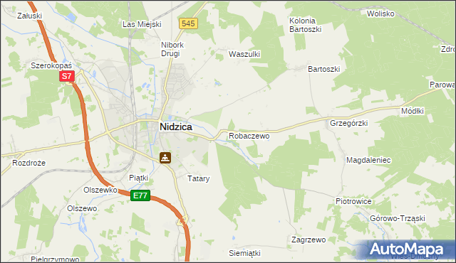 mapa Robaczewo, Robaczewo na mapie Targeo