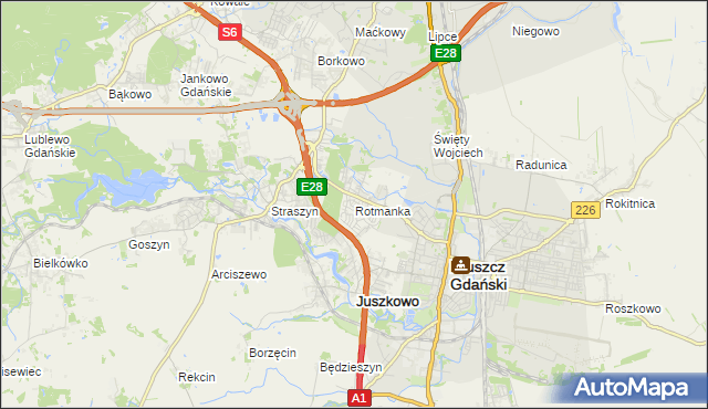 mapa Rotmanka, Rotmanka na mapie Targeo