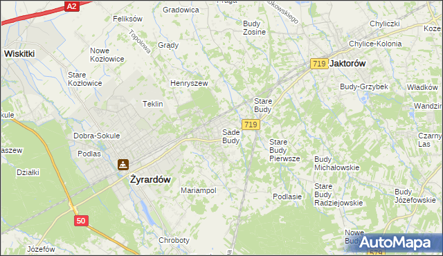 mapa Sade Budy, Sade Budy na mapie Targeo