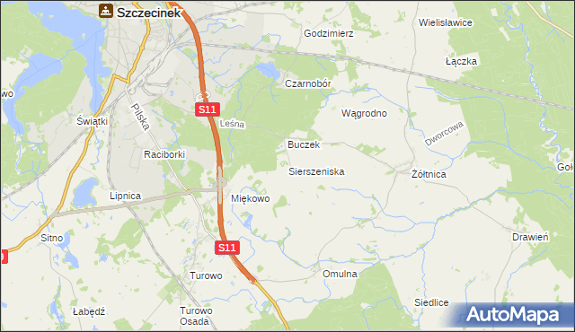 mapa Sierszeniska, Sierszeniska na mapie Targeo