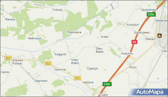 mapa Skoraczewo gmina Śmigiel, Skoraczewo gmina Śmigiel na mapie Targeo