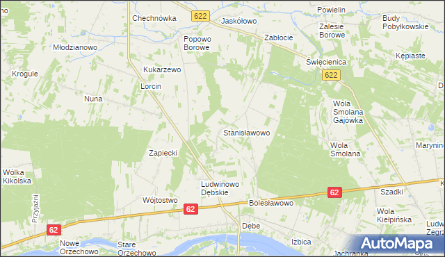 mapa Stanisławowo gmina Serock, Stanisławowo gmina Serock na mapie Targeo