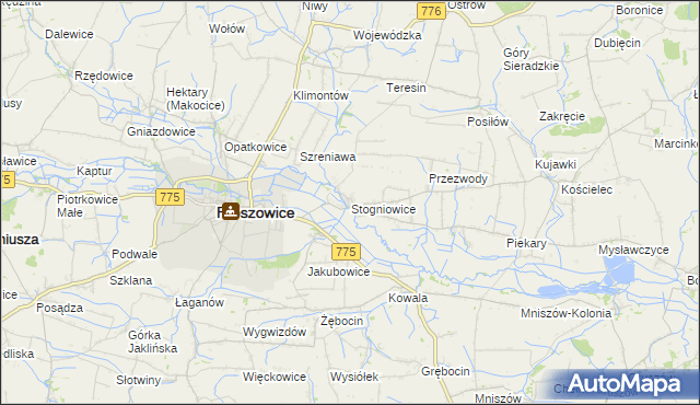 mapa Stogniowice, Stogniowice na mapie Targeo