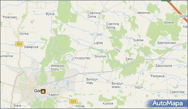 mapa Strumyk gmina Góra, Strumyk gmina Góra na mapie Targeo
