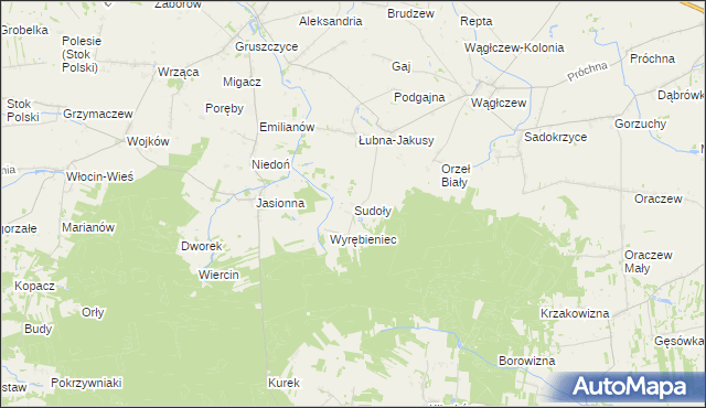 mapa Sudoły, Sudoły na mapie Targeo