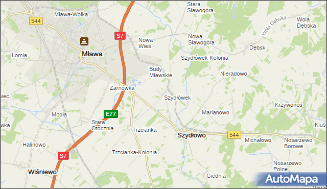 mapa Szydłówek gmina Szydłowo, Szydłówek gmina Szydłowo na mapie Targeo