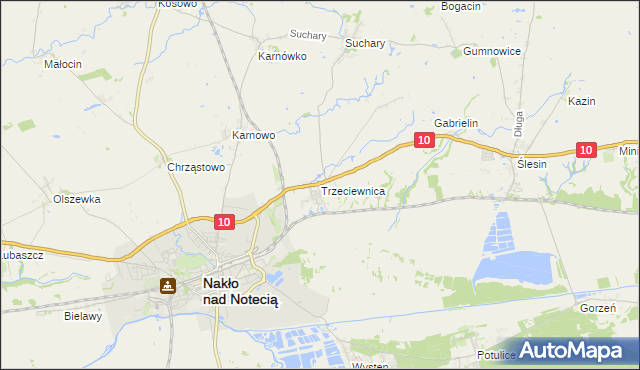 mapa Trzeciewnica, Trzeciewnica na mapie Targeo