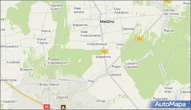 mapa Wapiennik gmina Kłobuck, Wapiennik gmina Kłobuck na mapie Targeo