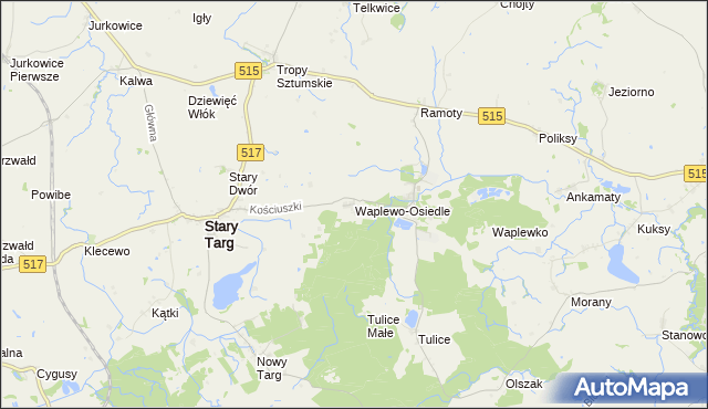 mapa Waplewo-Osiedle, Waplewo-Osiedle na mapie Targeo