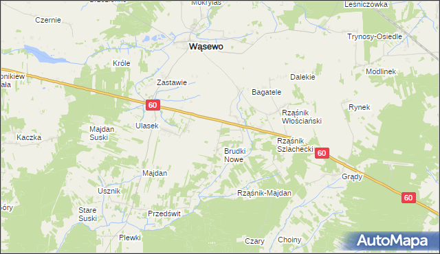 mapa Wąsewo-Lachowiec, Wąsewo-Lachowiec na mapie Targeo