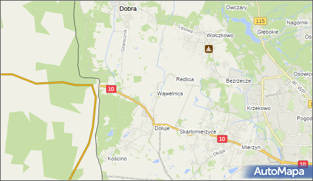 mapa Wąwelnica, Wąwelnica na mapie Targeo