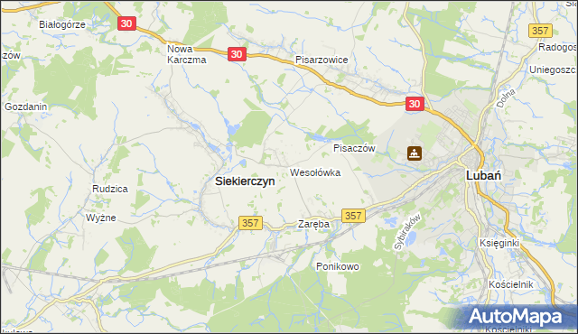 mapa Wesołówka gmina Siekierczyn, Wesołówka gmina Siekierczyn na mapie Targeo