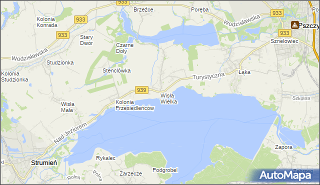 mapa Wisła Wielka, Wisła Wielka na mapie Targeo