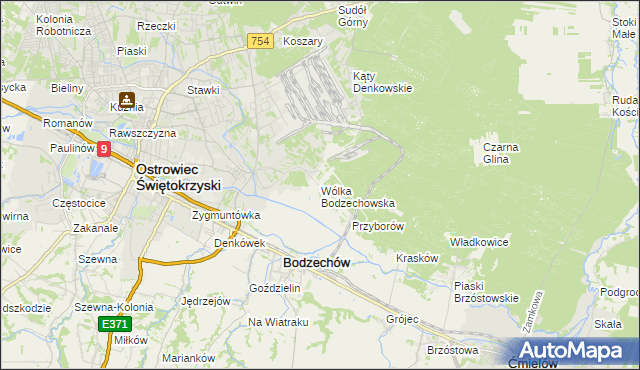 mapa Wólka Bodzechowska, Wólka Bodzechowska na mapie Targeo