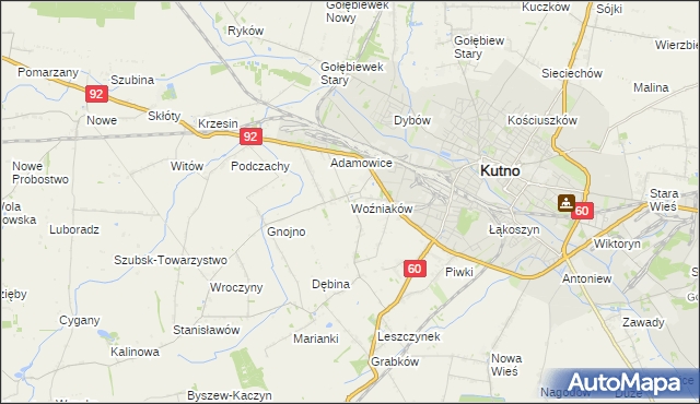 mapa Woźniaków, Woźniaków na mapie Targeo