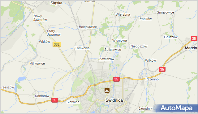 mapa Zawiszów, Zawiszów na mapie Targeo