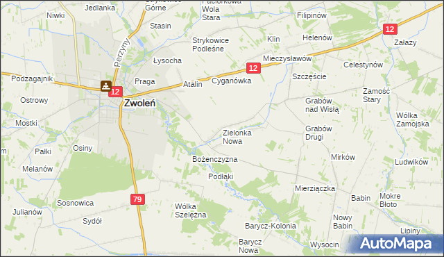 mapa Zielonka Nowa, Zielonka Nowa na mapie Targeo