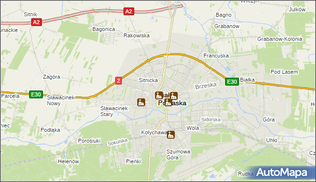 mapa Białej Podlaskiej, Biała Podlaska na mapie Targeo