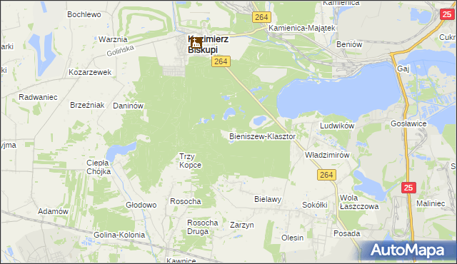 mapa Bieniszew-Klasztor, Bieniszew-Klasztor na mapie Targeo