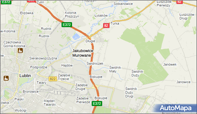 mapa Biskupie-Kolonia gmina Wólka, Biskupie-Kolonia gmina Wólka na mapie Targeo