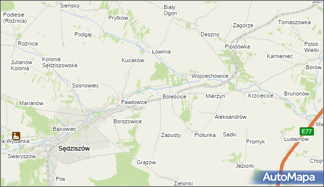 mapa Boleścice, Boleścice na mapie Targeo