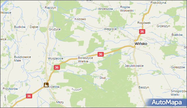 mapa Boraszyce Małe, Boraszyce Małe na mapie Targeo