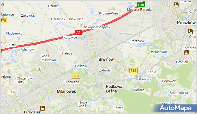 mapa Brwinów, Brwinów na mapie Targeo