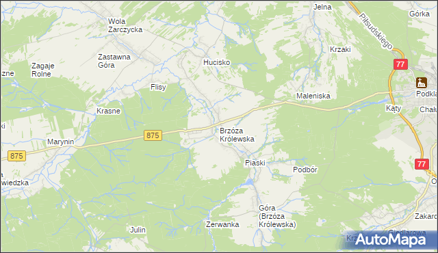 mapa Brzóza Królewska, Brzóza Królewska na mapie Targeo