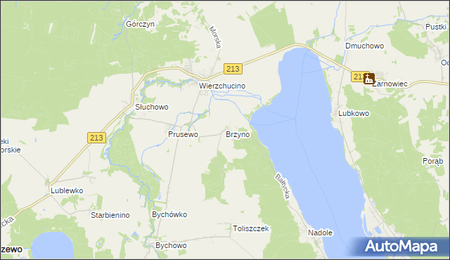 mapa Brzyno, Brzyno na mapie Targeo