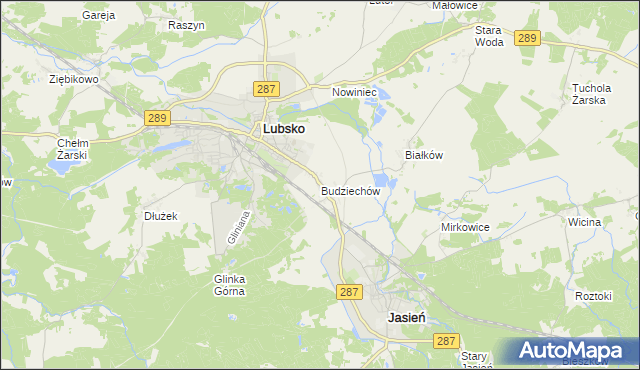 mapa Budziechów, Budziechów na mapie Targeo