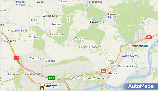mapa Cegielnia-Kosewo, Cegielnia-Kosewo na mapie Targeo