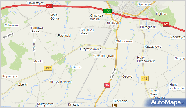 mapa Chwalibogowo gmina Września, Chwalibogowo gmina Września na mapie Targeo