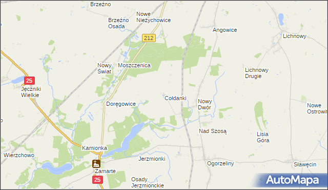 mapa Cołdanki, Cołdanki na mapie Targeo