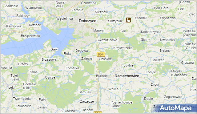 mapa Czasław gmina Raciechowice, Czasław gmina Raciechowice na mapie Targeo