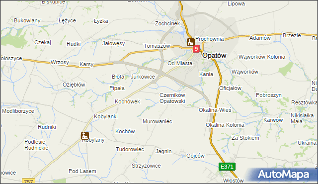 mapa Czerników Opatowski, Czerników Opatowski na mapie Targeo