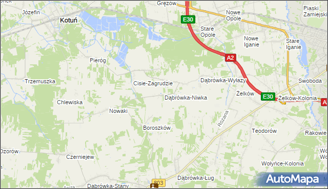 mapa Dąbrówka-Niwka, Dąbrówka-Niwka na mapie Targeo