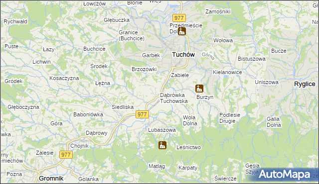 mapa Dąbrówka Tuchowska, Dąbrówka Tuchowska na mapie Targeo